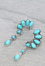 EARRINGS GEOMETRIC SEMI STONE STUD EARRINGS