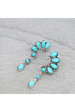 EARRINGS GEOMETRIC SEMI STONE STUD EARRINGS