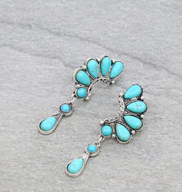 EARRINGS GEOMETRIC SEMI STONE STUD EARRINGS