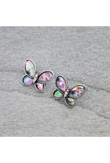 MOTHER OF PEARL BUTTERFLY STUD EARRINGS