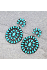 WESTERN CONCHO STONE POST EARRINGS