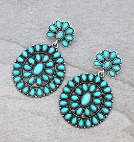 WESTERN CONCHO STONE POST EARRINGS