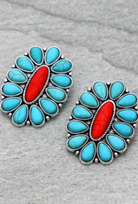 WESTERN CONCHO STUD EARRINGS