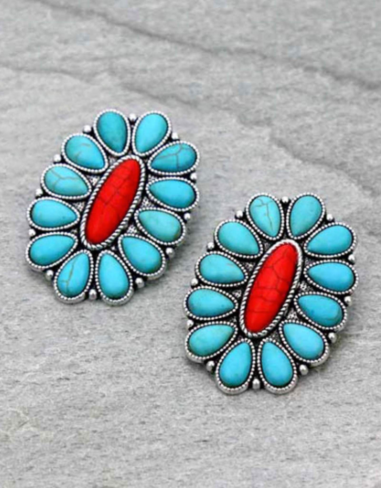 WESTERN CONCHO STUD EARRINGS