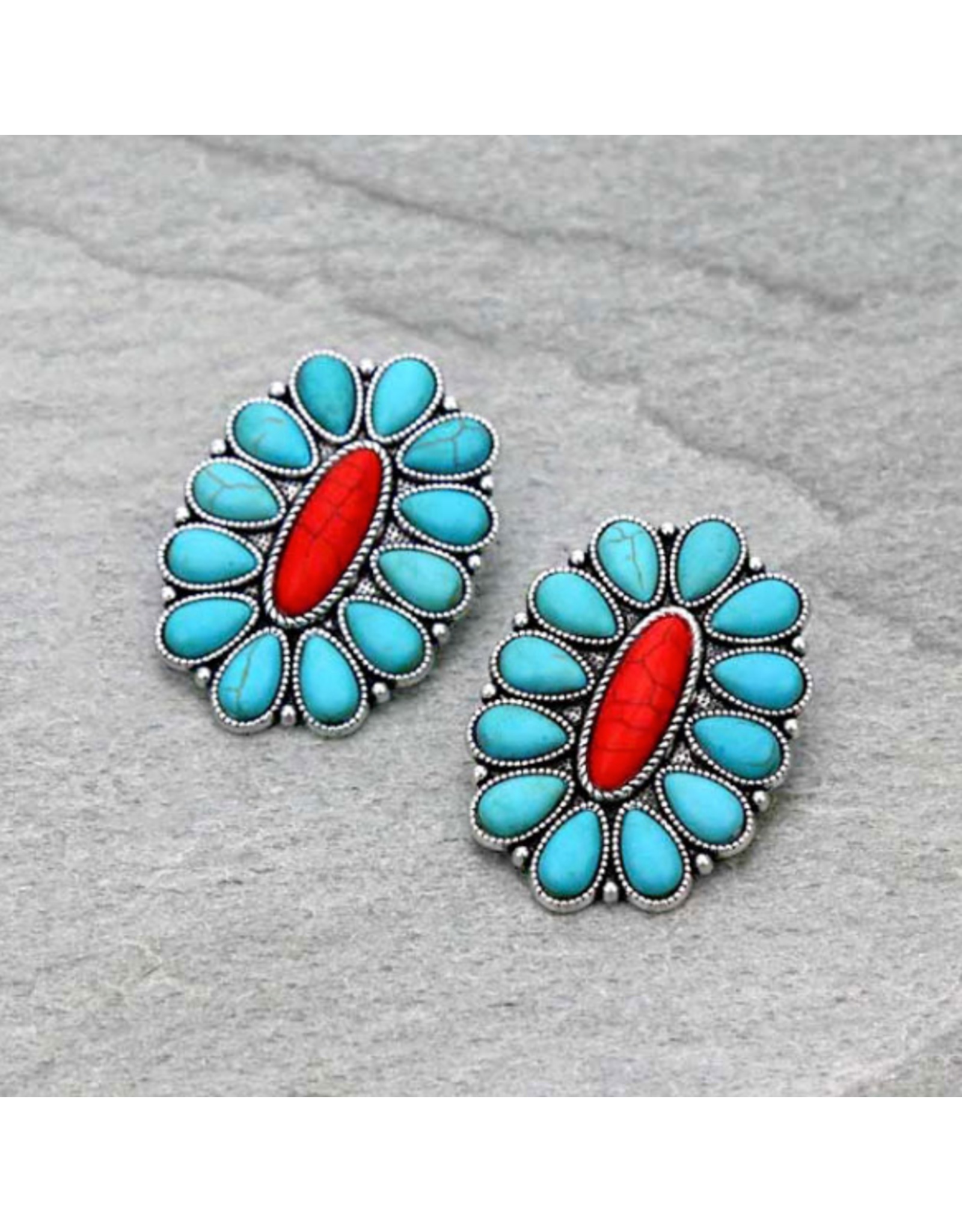 WESTERN CONCHO STUD EARRINGS