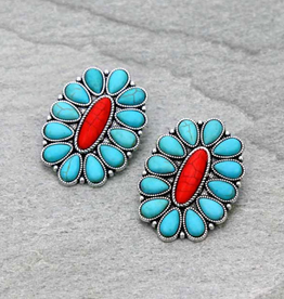 WESTERN CONCHO STUD EARRINGS