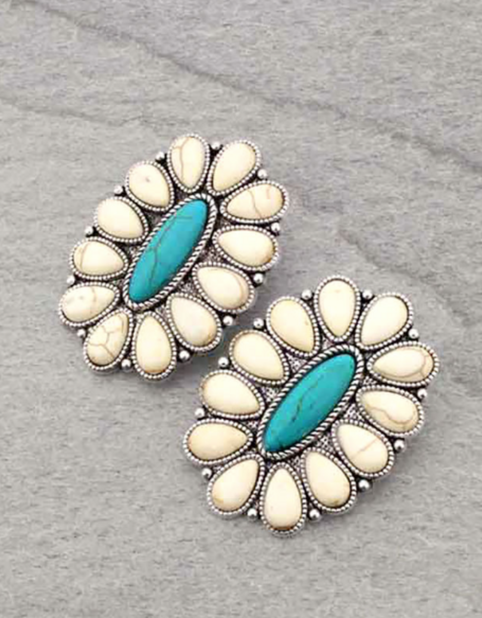 WESTERN CONCHO STUD EARRINGS