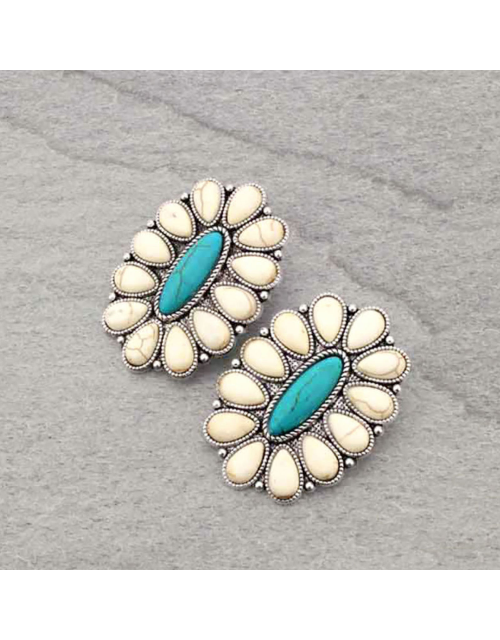 WESTERN CONCHO STUD EARRINGS