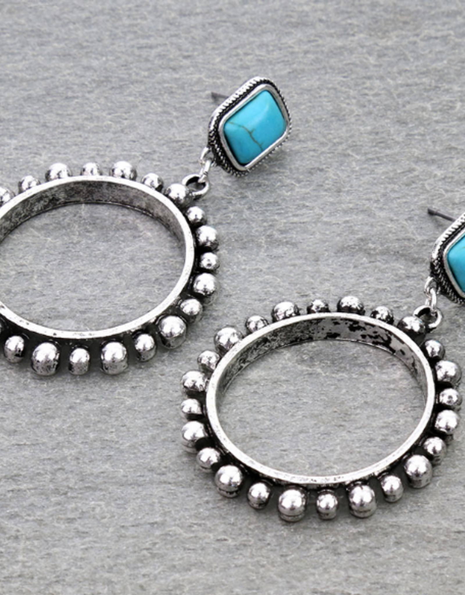 WESTERN BALL TXR ROUND STUD EARRINGS