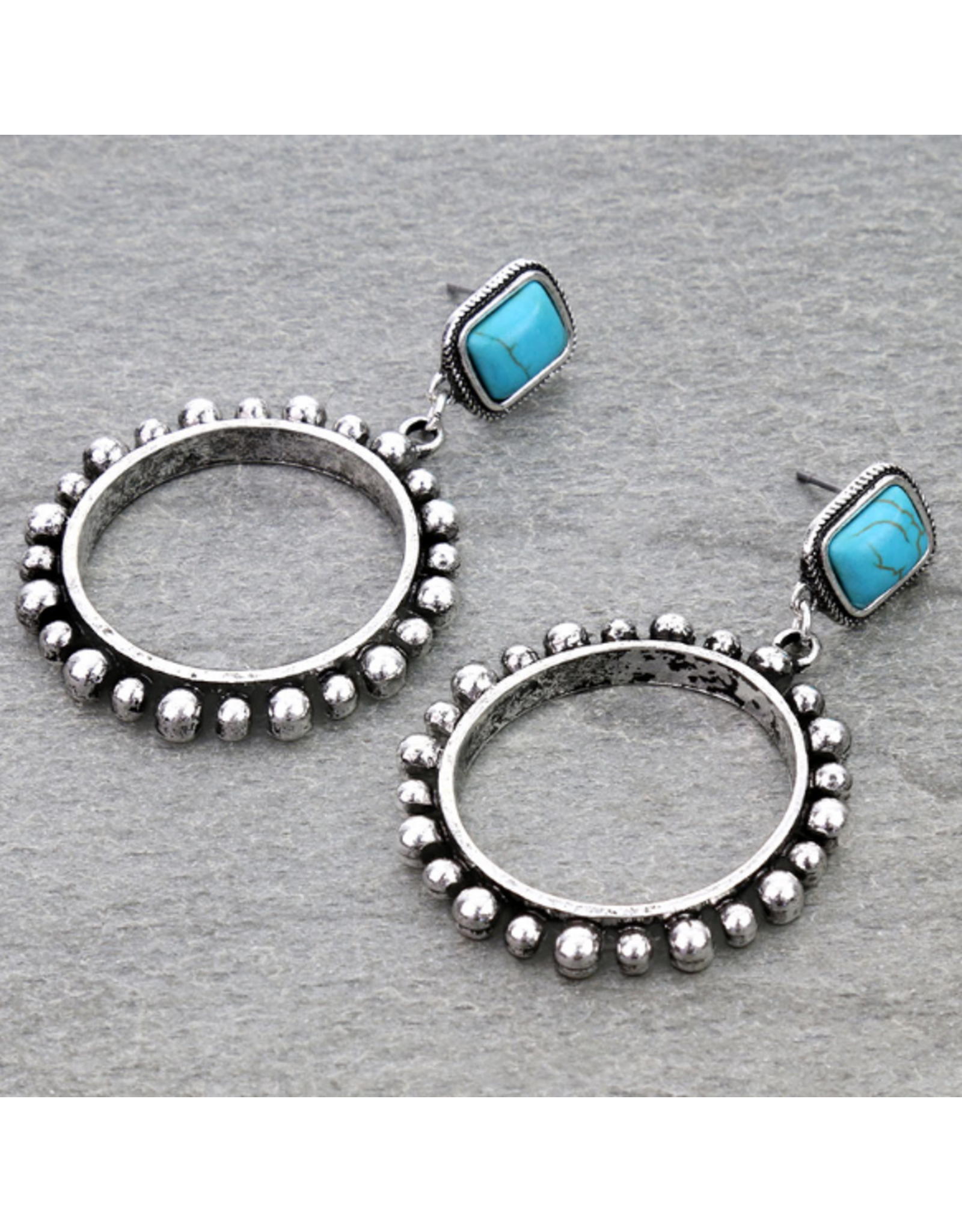 WESTERN BALL TXR ROUND STUD EARRINGS