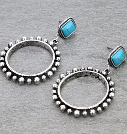 WESTERN BALL TXR ROUND STUD EARRINGS