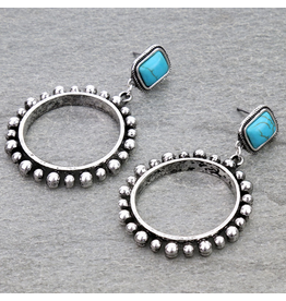 WESTERN BALL TXR ROUND STUD EARRINGS