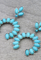 WESTERN SQUASH BLOSSOM STONE STUD EARRINGS