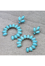 WESTERN SQUASH BLOSSOM STONE STUD EARRINGS