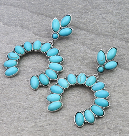 WESTERN SQUASH BLOSSOM STONE STUD EARRINGS