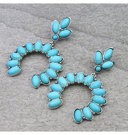 WESTERN SQUASH BLOSSOM STONE STUD EARRINGS