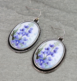 WESTERN FLOWER PORTRAIT DANGLE EARRINGS