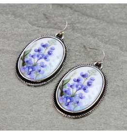 WESTERN FLOWER PORTRAIT DANGLE EARRINGS