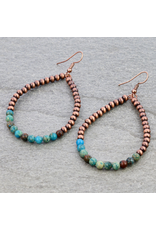 NAVAJO PEARL TEARDROP EARRING WITH GEMSTONES