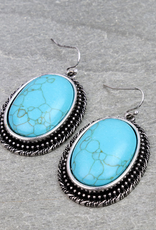 LARGE OVAL TURQUOISE STONES WITH ROPE BOARDER