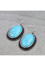LARGE OVAL TURQUOISE STONES WITH ROPE BOARDER