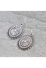 EARRINGS METAL CONCHO WITH CRYSTALS