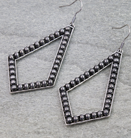 NAVAJO PEARL KITE SHAPE DANGLE EARRINGS