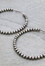 3-INCH NAVAJO PEARL HOOP EARRINGS