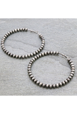 3-INCH NAVAJO PEARL HOOP EARRINGS