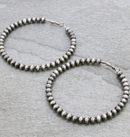 3-INCH NAVAJO PEARL HOOP EARRINGS