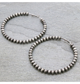 3-INCH NAVAJO PEARL HOOP EARRINGS