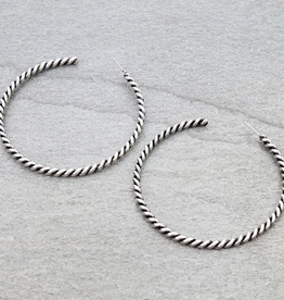 2.75" ROPE TXR HOOP EARRINGS