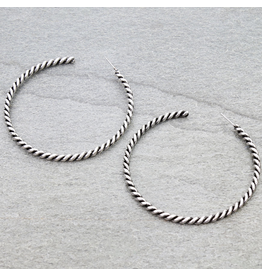 2.75" ROPE TXR HOOP EARRINGS