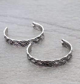 2" WESTERN AZTEC HOOP EARRINGS