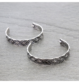 2" WESTERN AZTEC HOOP EARRINGS