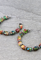 1.75" WESTERN BEAD HOOP EARRINGS