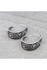 METAL WESTERN FLORAL ENGRAVED HOOP