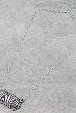 NECKLACE BAR STONE ZEBRA PRINT