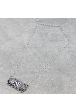 NECKLACE BAR STONE ZEBRA PRINT