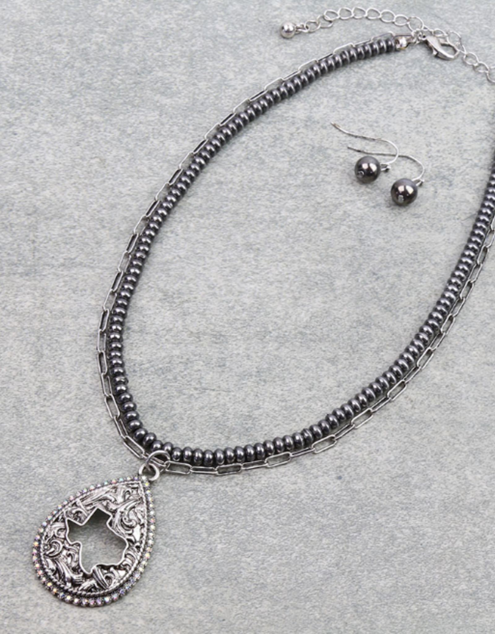 NECKLACE SET WITH EARRINGS TEXAS TEARDROP
