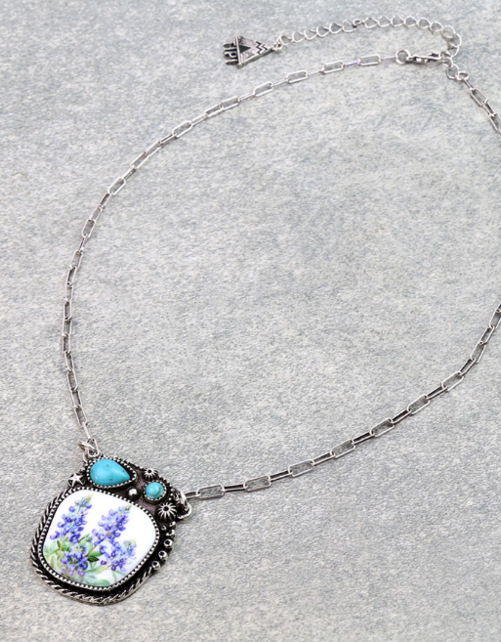 FLOWER PORTRAIT NECKLACE TURQUOISE STONES