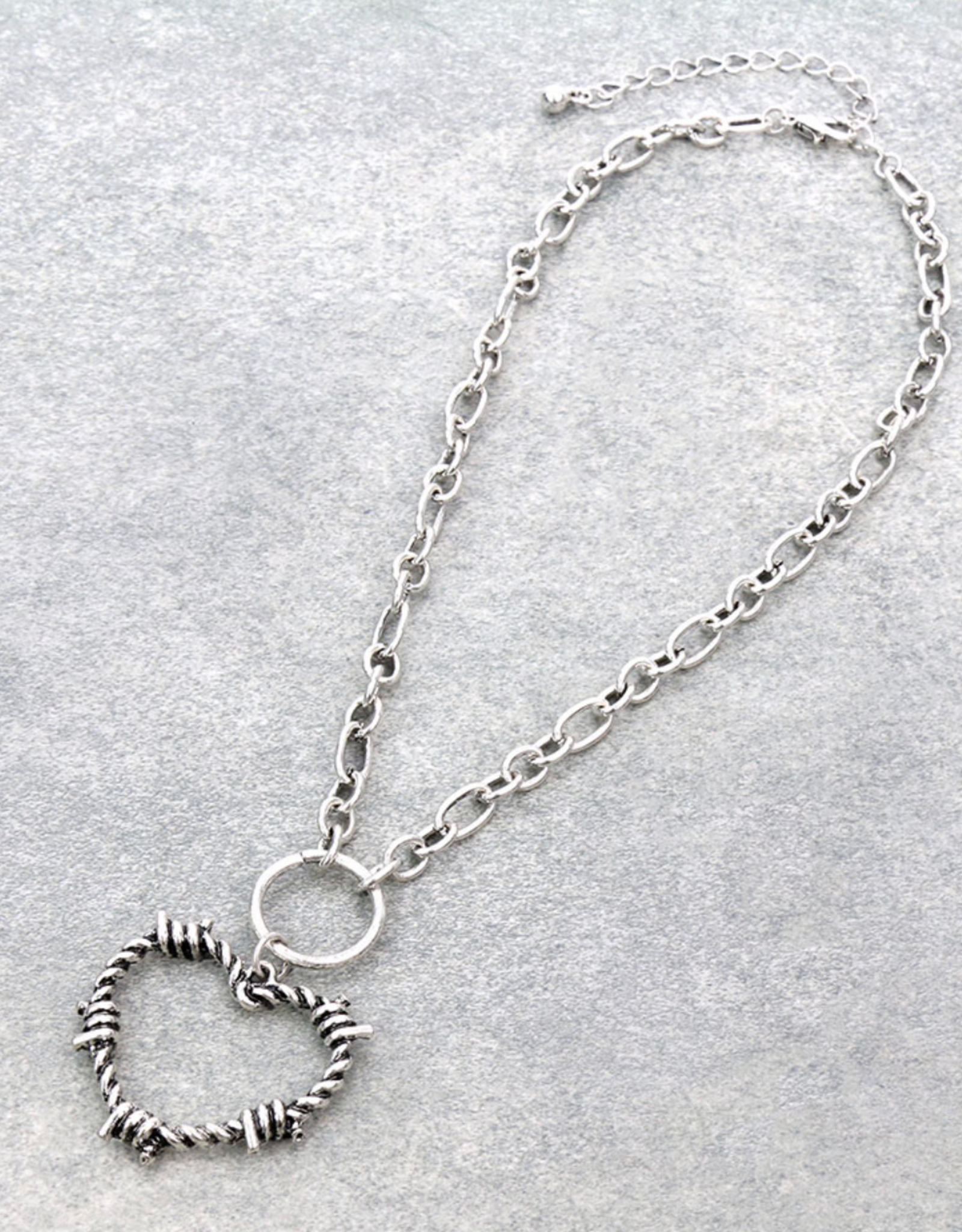HEART BARBED WIRE NECKLACE