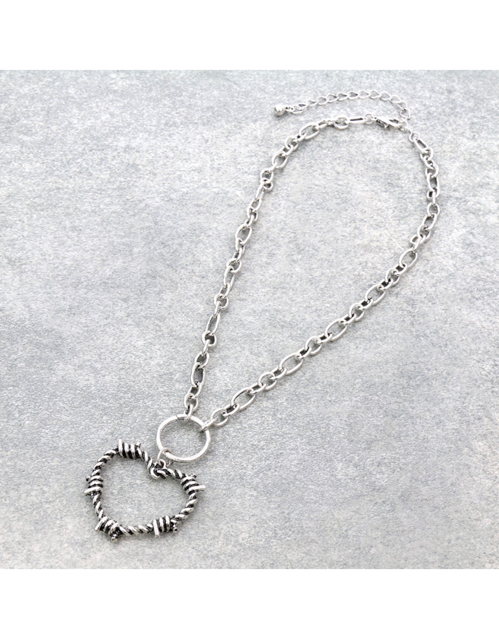 HEART BARBED WIRE NECKLACE