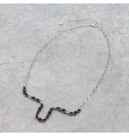 NECKLACE STEER HEAD BLACK STONE