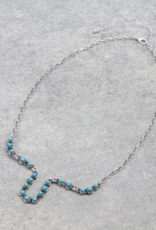 NECKLACE STEER HEAD TURQUOISE STONE