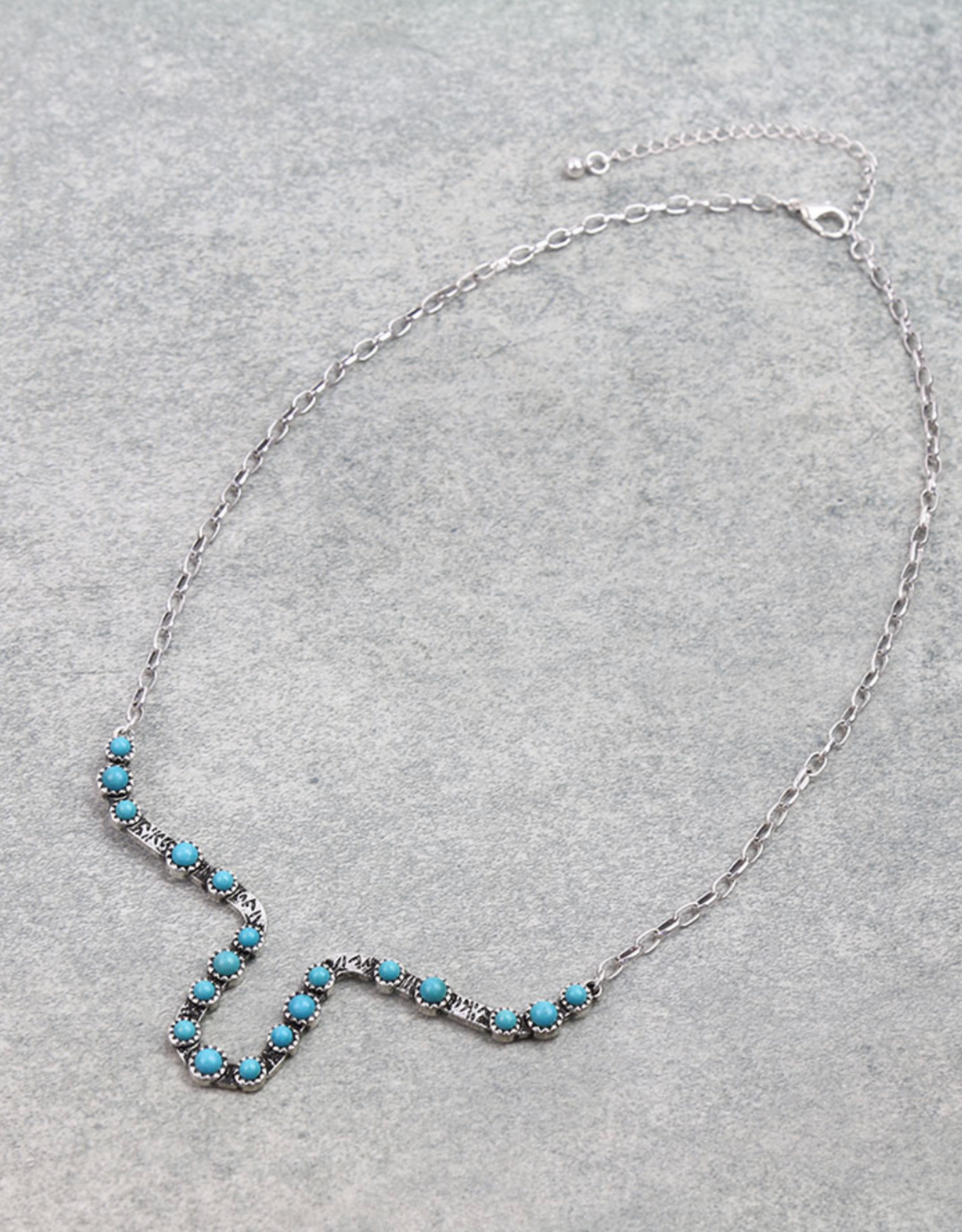 NECKLACE STEER HEAD TURQUOISE STONE