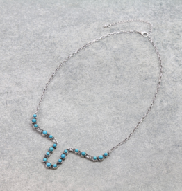 NECKLACE STEER HEAD TURQUOISE STONE