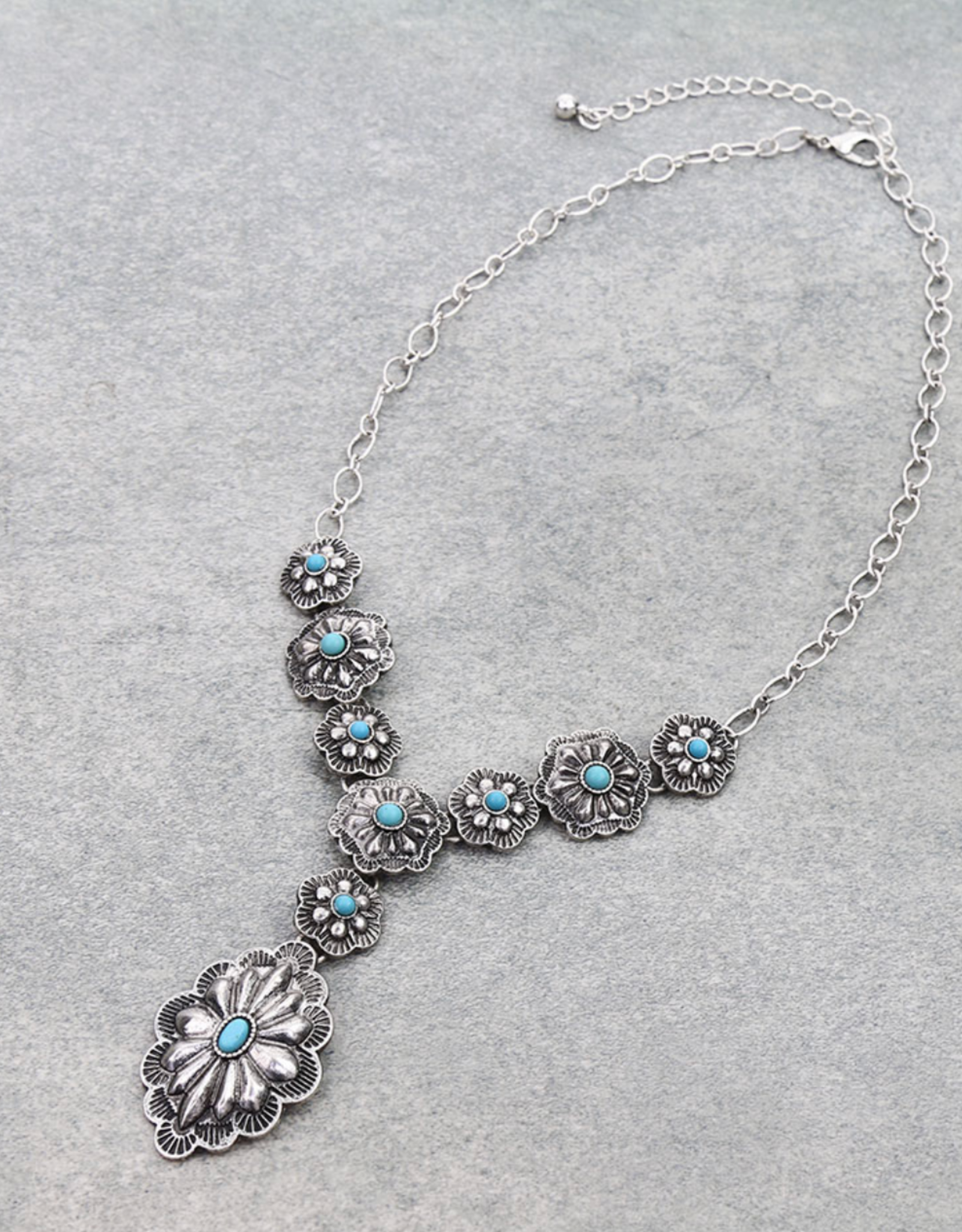 NECKLACE TURQUOISE DROP CONCHO