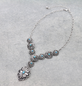 NECKLACE TURQUOISE DROP CONCHO