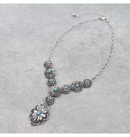 NECKLACE TURQUOISE DROP CONCHO